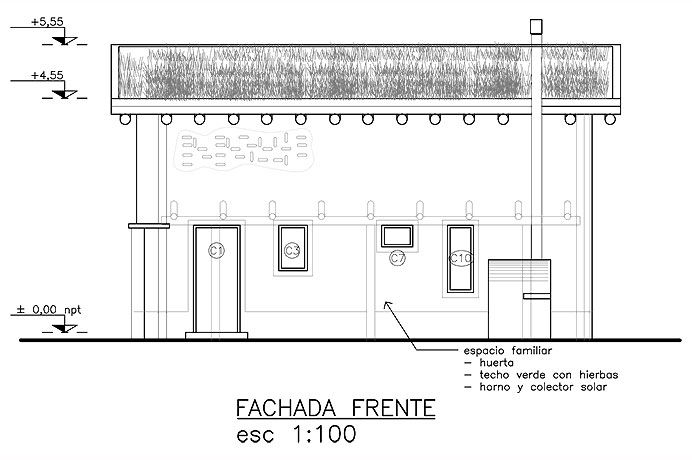 Fachada al frente.
