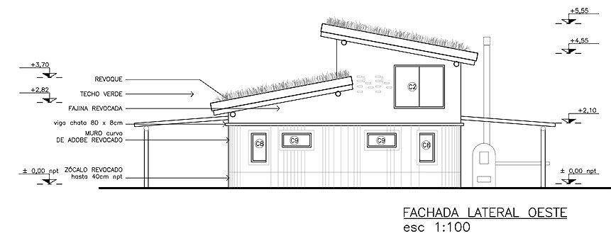 Fachada lateral Oeste.