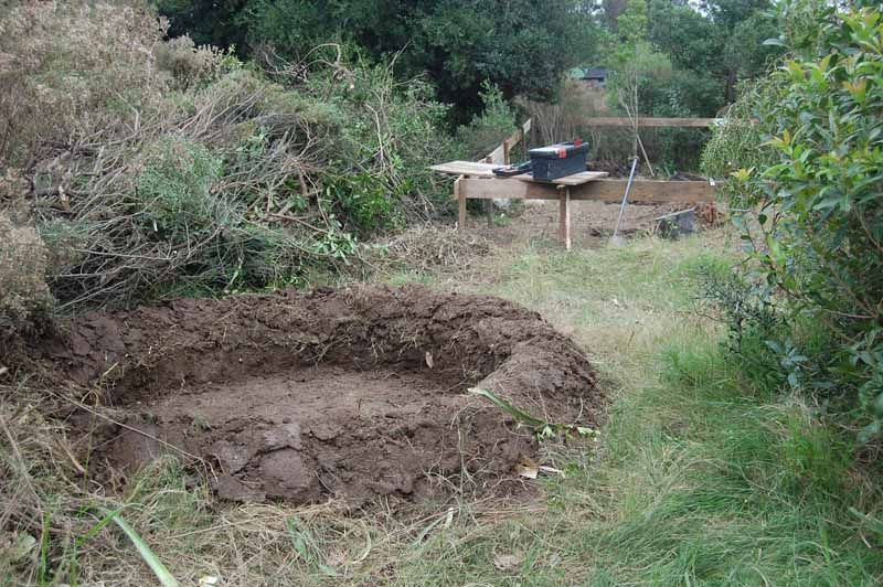 El pisadero y la infraestructura de obra.