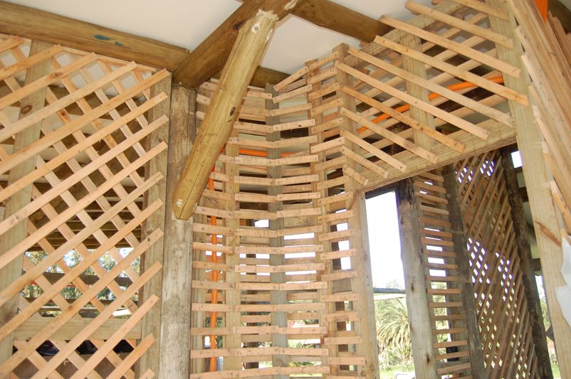 Paredes de panel de fajina interior.