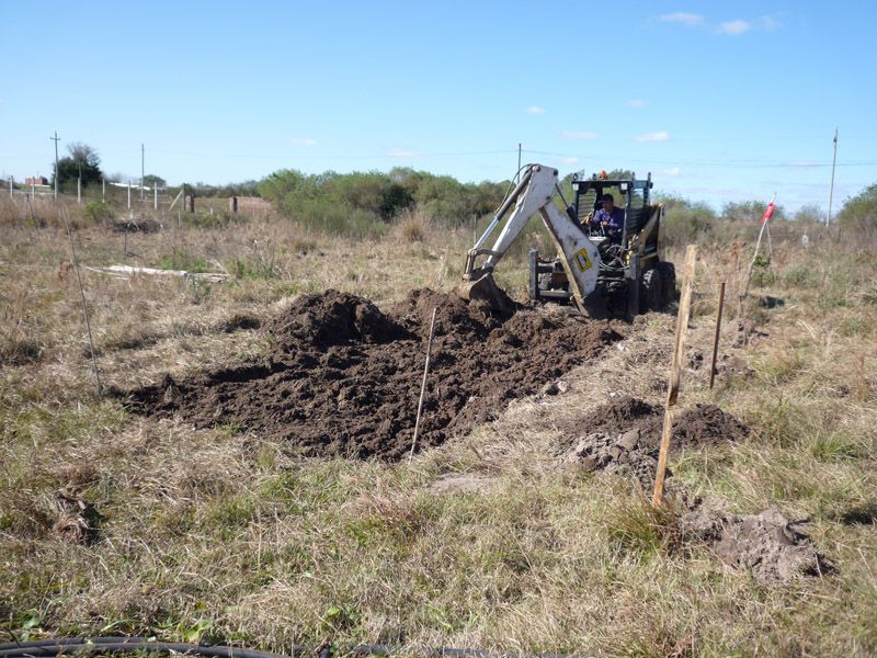 Extracción de tierra en el predio