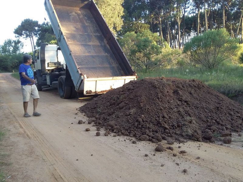 Recibiendo los primeros materiales en enero de 2019.